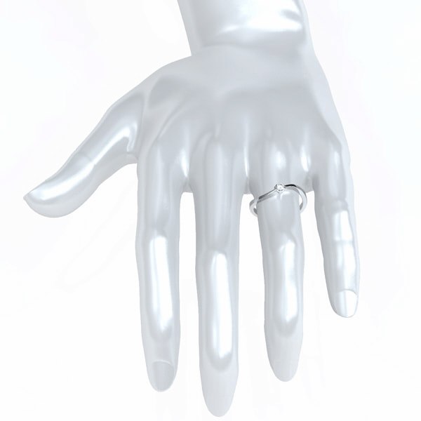 Anillo curvo con diamante de 0.10 cts Eternity Joyería - Anillos de compromiso y argollas de matrimonio en oro
