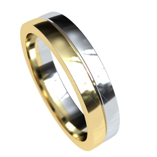 Argolla plana para hombre (5mm) Eternity Joyería - Anillos de compromiso y argollas de matrimonio en oro