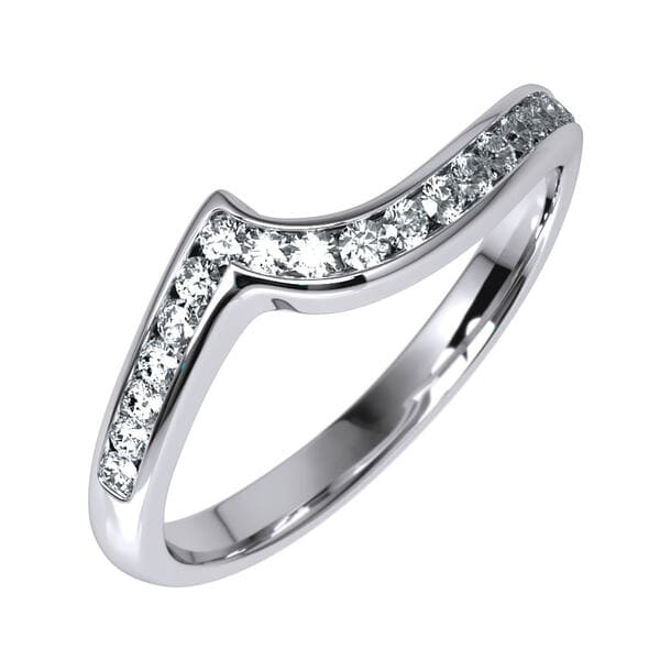 Argolla en oro con 20 Diamantes Eternity Joyería - Anillos de compromiso y argollas de matrimonio en oro