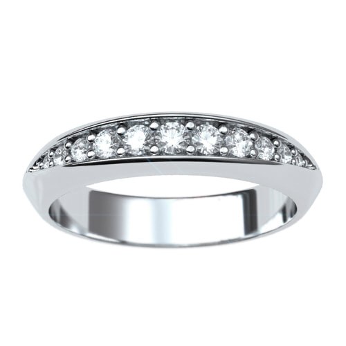 Argolla en oro 18k con 11 Diamantes Eternity Joyería - Anillos de compromiso y argollas de matrimonio en oro