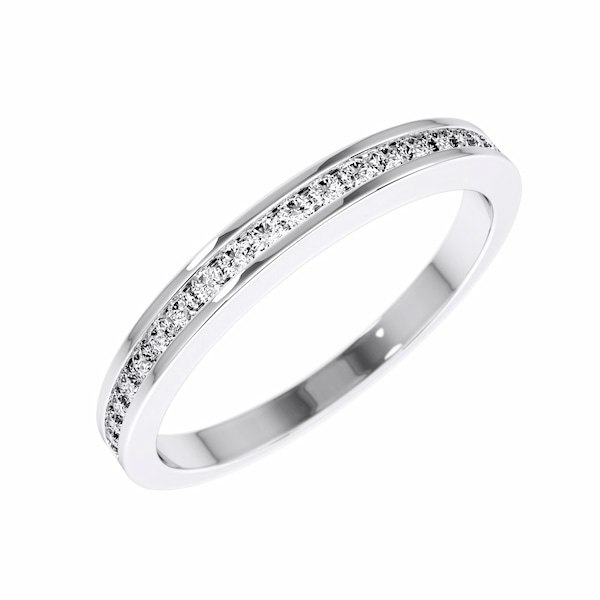 Argolla tradicional en oro 18k con 25 Diamantes Eternity Joyería - Anillos de compromiso y argollas de matrimonio en oro